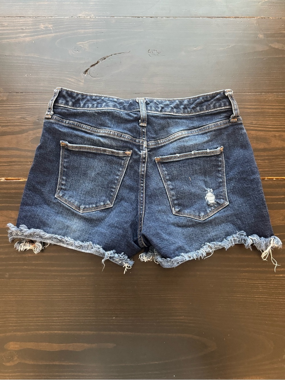 Universal Thread Dark Blue Distressed Denim Shorts